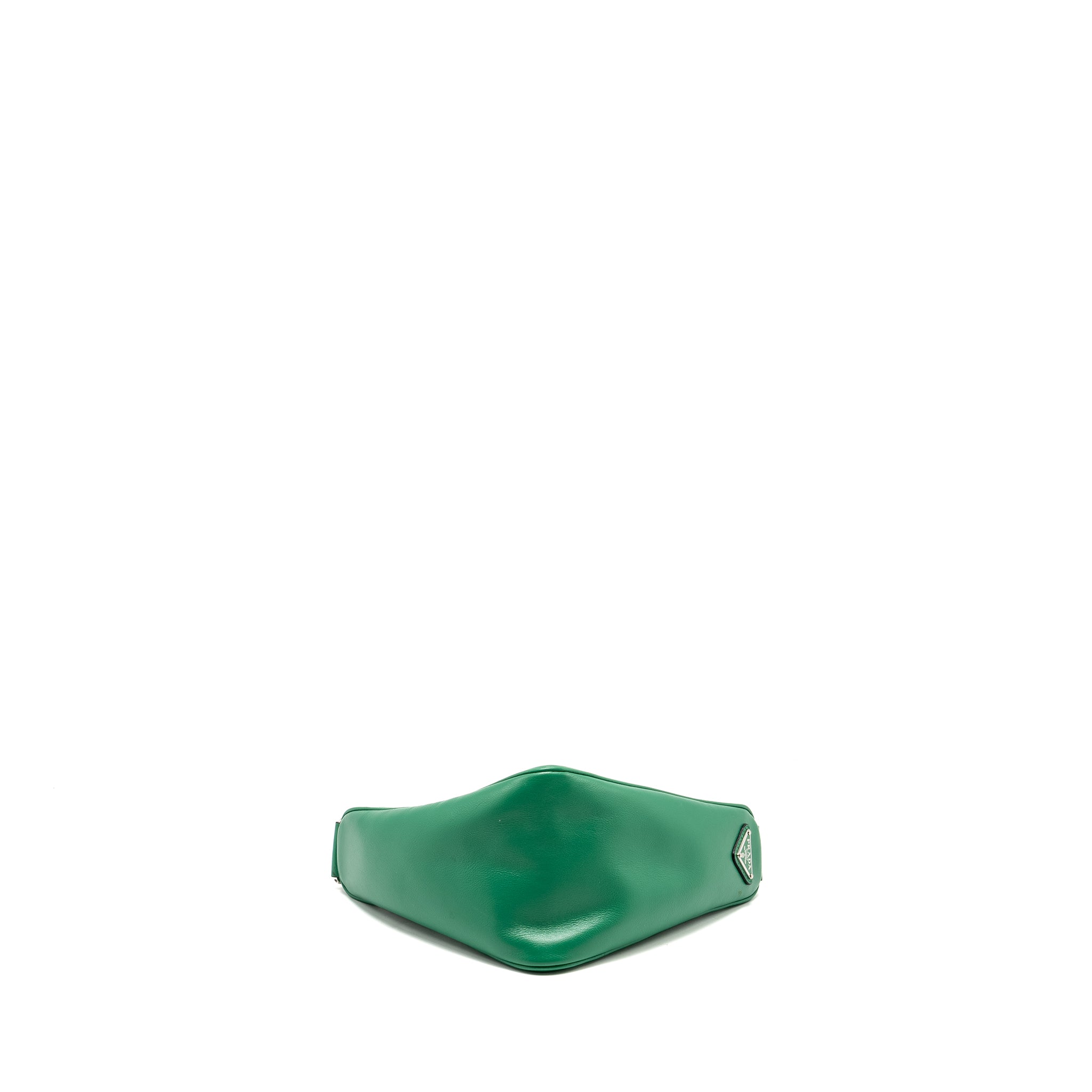 Prada Triangle Shoulder Bag Leather Green SHW
