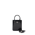 Prada Small Brushed Leather Tote Black SHW