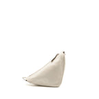 Prada Triangle Shoulder Bag Leather White SHW