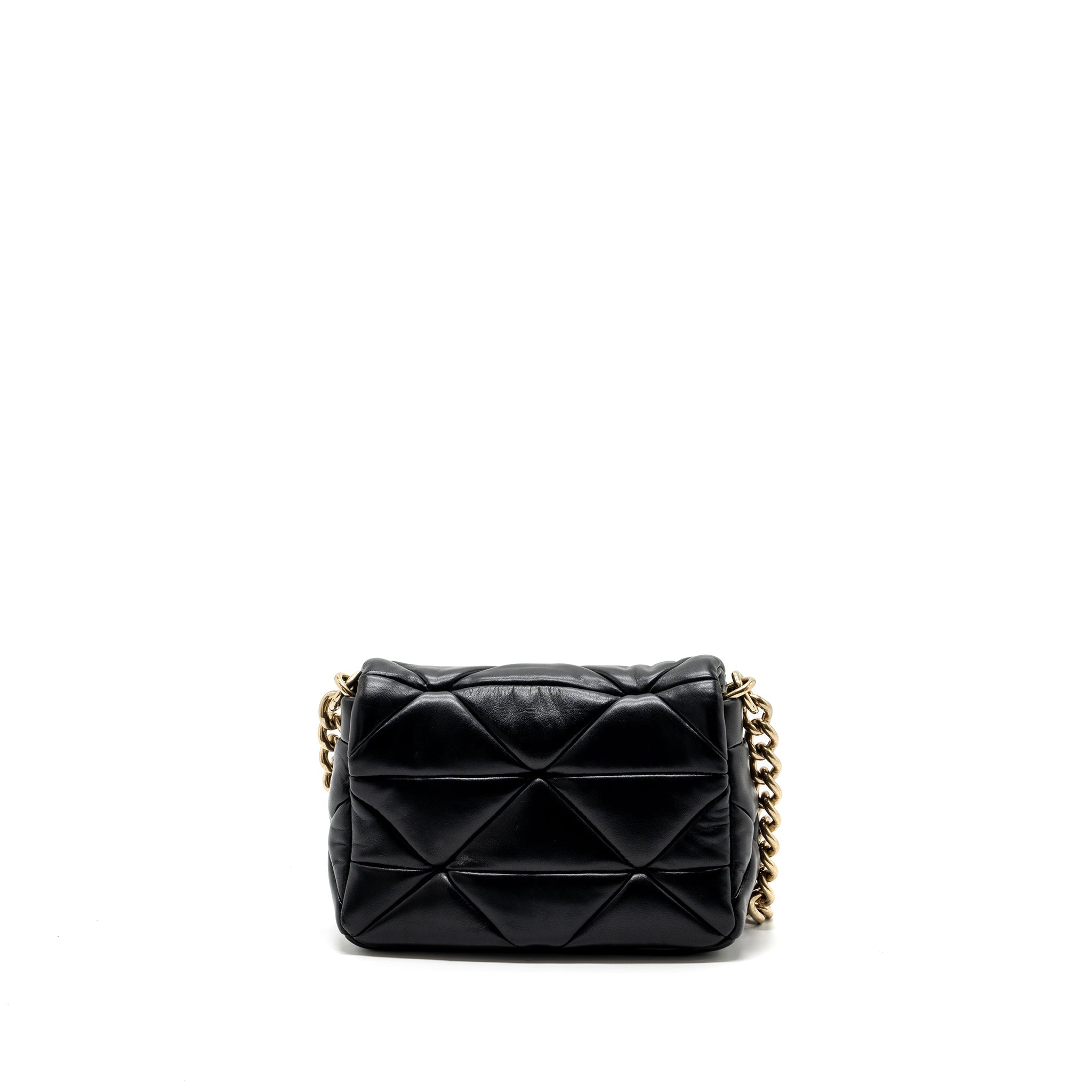 Prada Pattina in Pelle Nappa Patch Black GHW