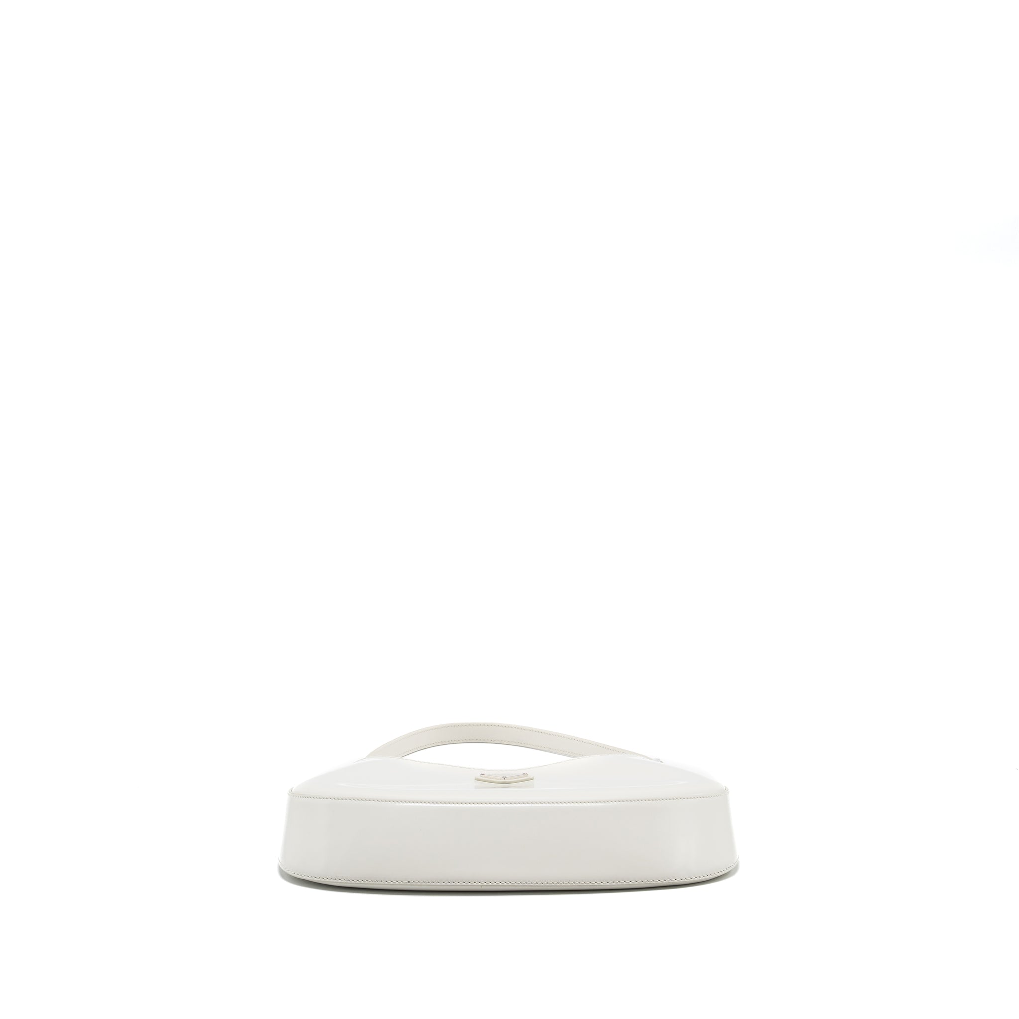 Prada Cleo Shoulder Bag Brushed Leather White SHW