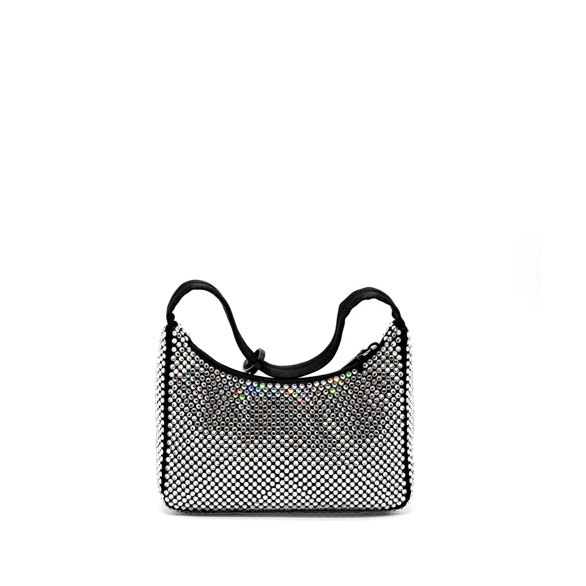 Prada Re-Edition 2000 Mini-Bag Satin/Crystal Black SHW