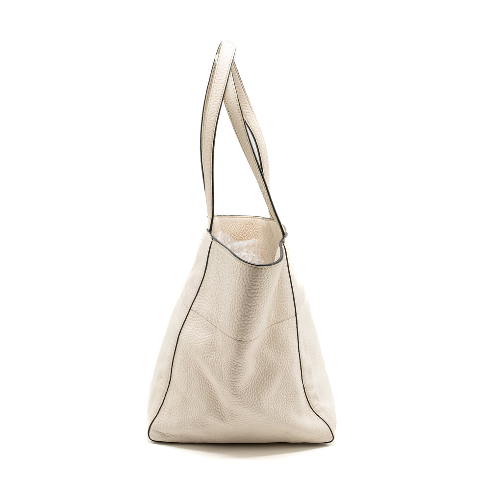 Prada Tote Bag Calfskin White GHW