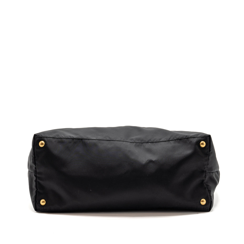 Prada Re-Edition Large Tessuto Tote Bag Re-Nylon/Saffiano Leather Black GHW