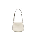 Prada Mini Cleo Shoulder Bag Brushed Leather White SHW