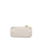 Prada Small Saffiano Cuir Tote Bag Calfskin White/Yellow GHW