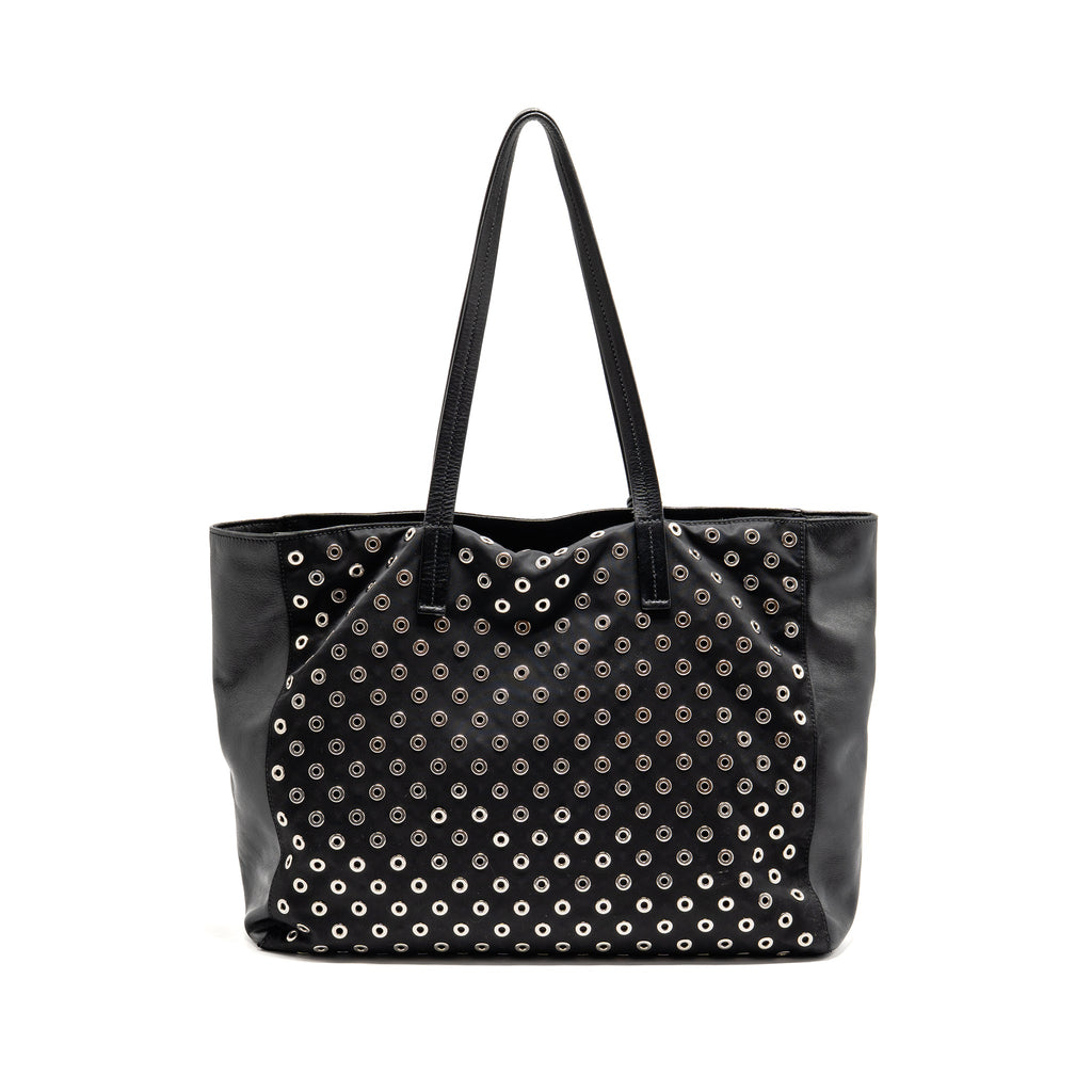 Prada shoulder bag lambskin / fabric black SHW