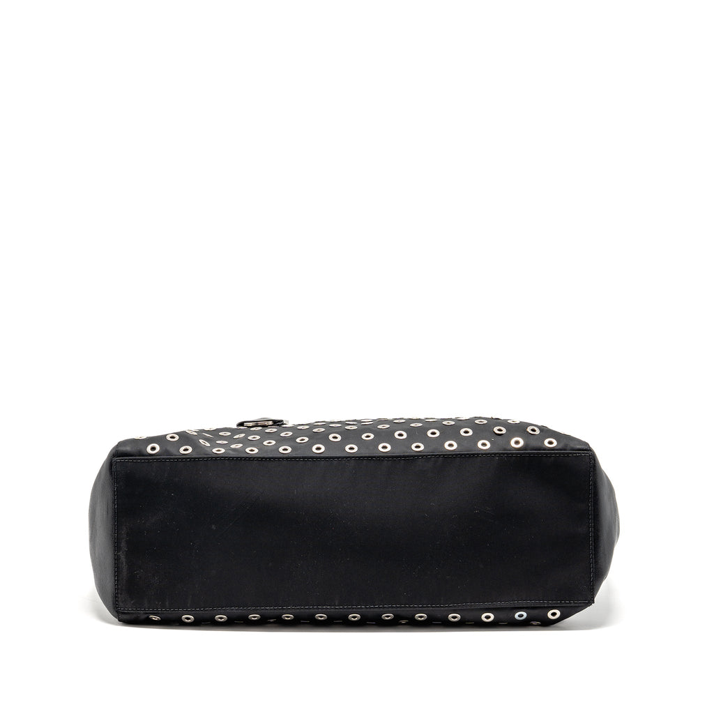 Prada shoulder bag lambskin / fabric black SHW