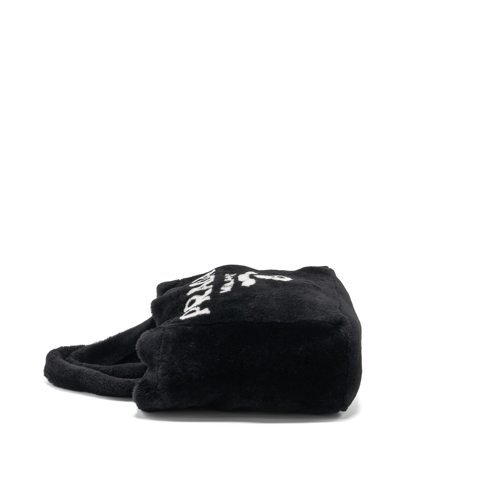 Prada Medium Tote Bag Shearling Black SHW
