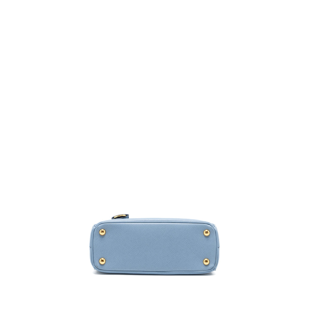 Prada Small Saffiano Tote Bag Calfskin Light Blue GHW