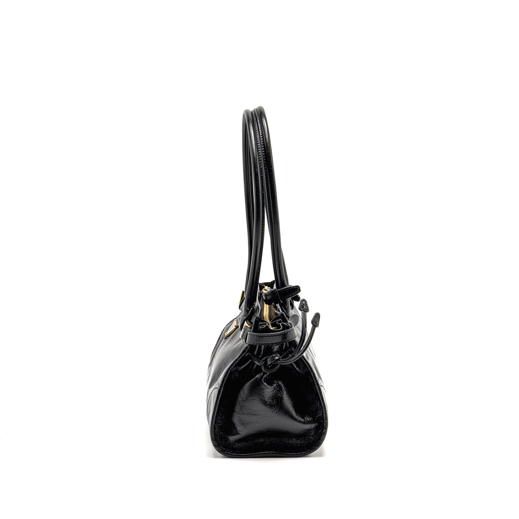 Prada Bonnie Medium Leather Handbag Calfskin black GHW