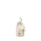 Prada Drawstring Bucket Bag Calfskin White GHW
