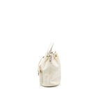 Prada Drawstring Bucket Bag Calfskin White GHW