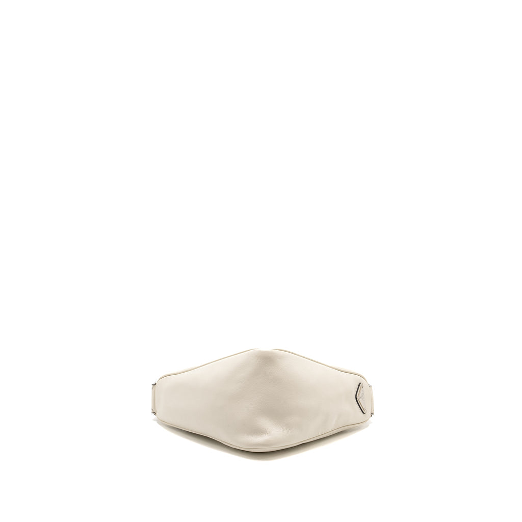 Prada Triangle Shoulder Bag Leather White SHW
