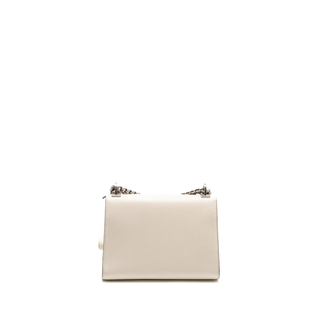 Prada Saffiano Robot Monochrom Crossbody Bag White SHW