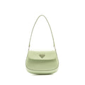 Prada Small Cleo Shoulder Bag Brushed Leather Light Green SHW