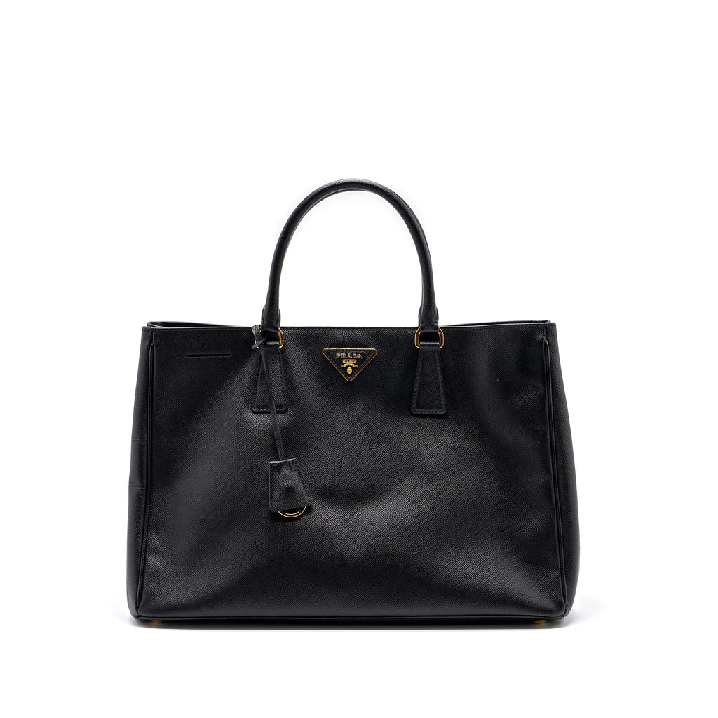 Prada large tote bag saffiano calfskin black GHW