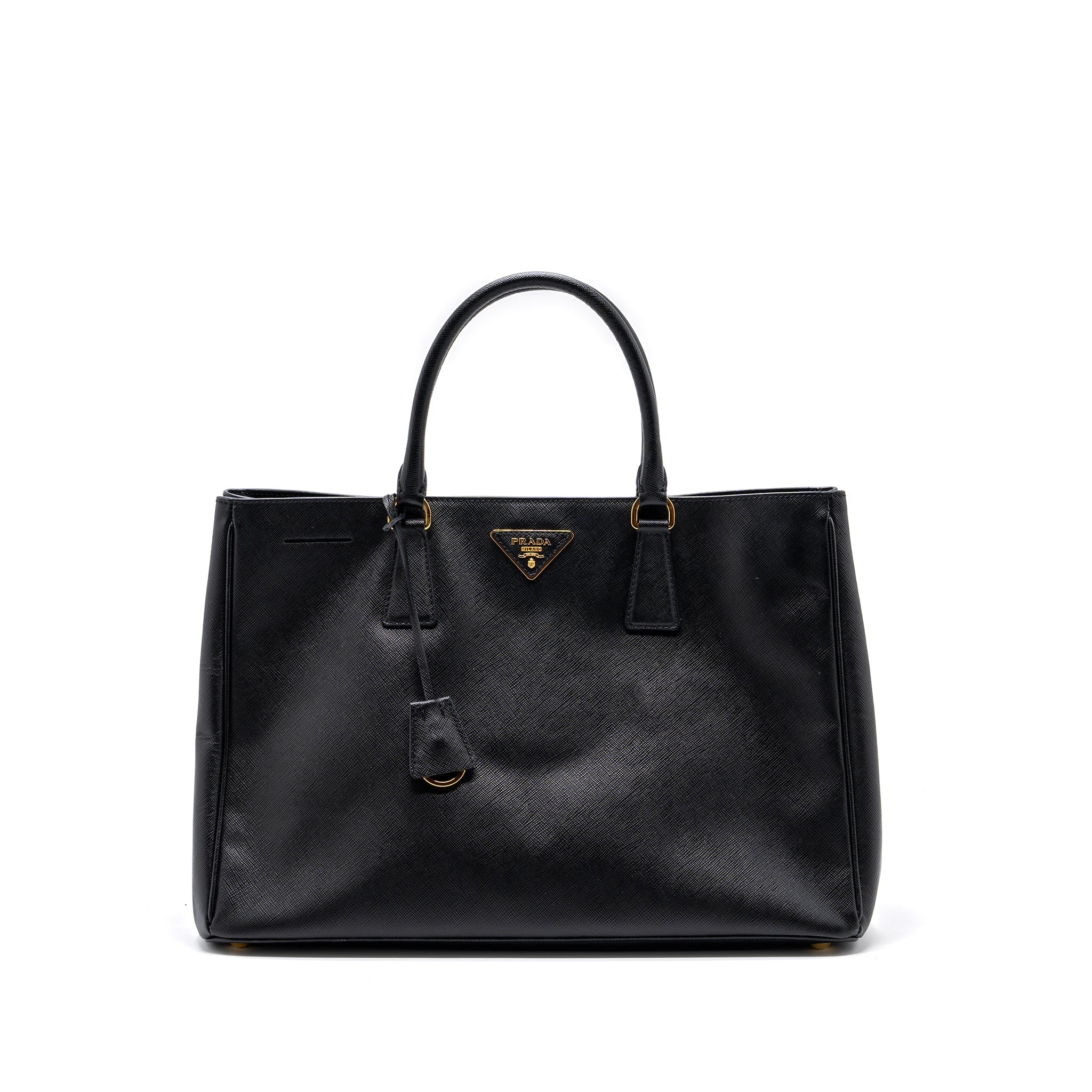 Prada large tote bag saffiano calfskin black GHW