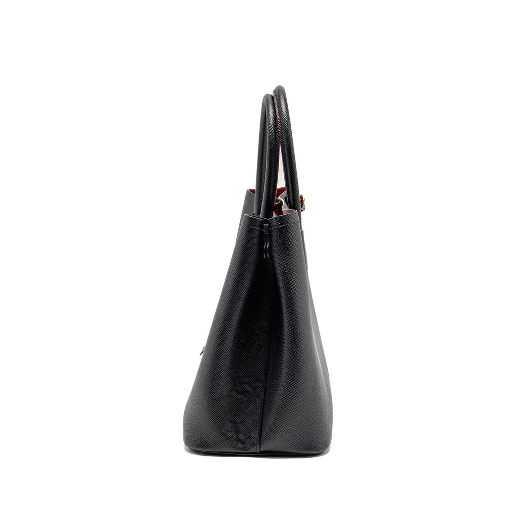 Prada double bag Saffiano calfskin black GHW