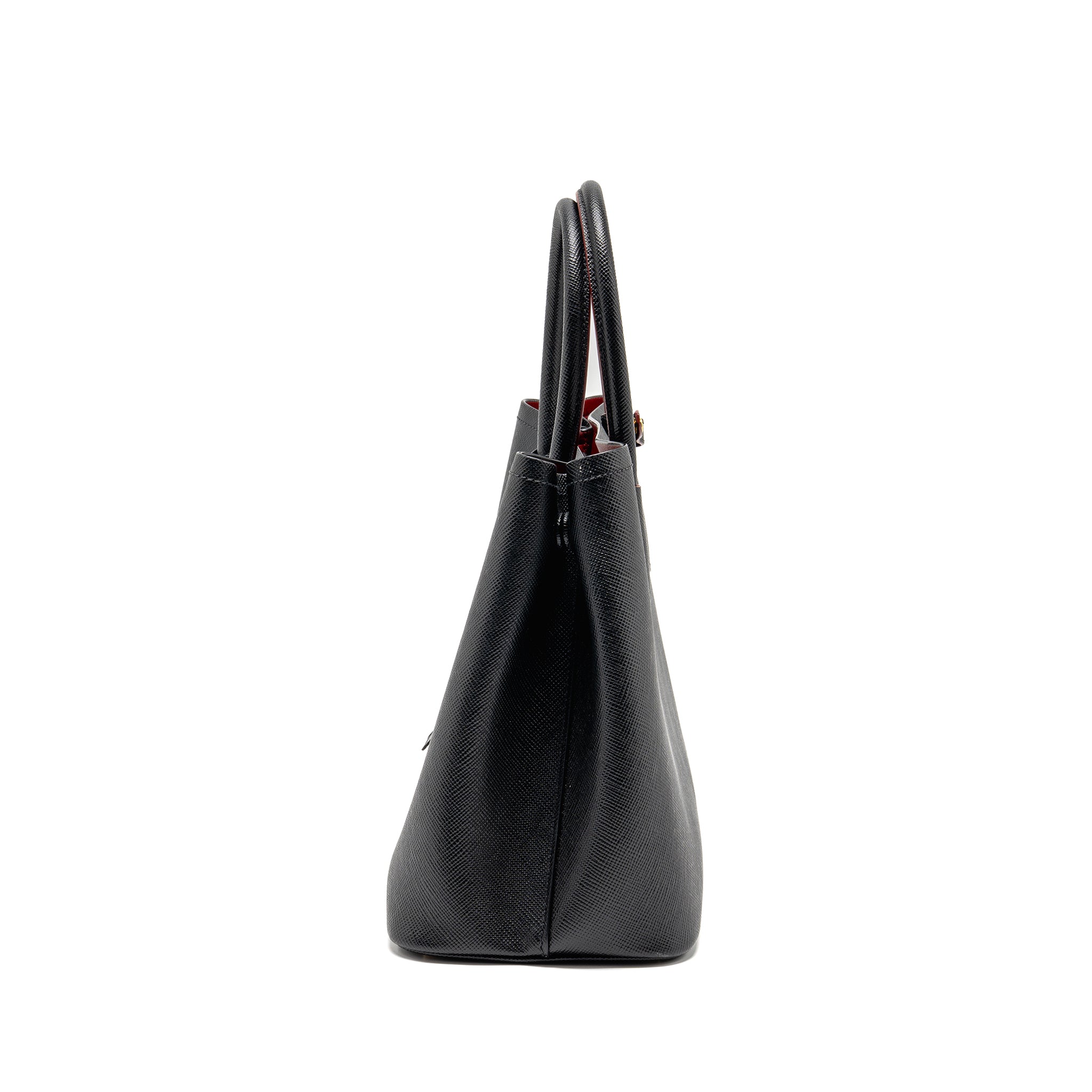Prada double bag Saffiano calfskin black GHW