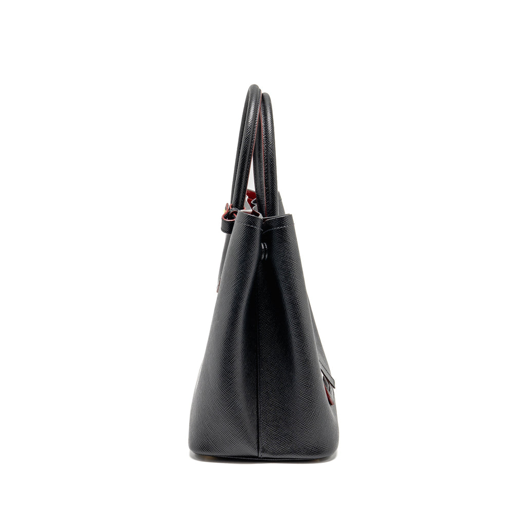 Prada double bag Saffiano calfskin black GHW