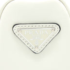 Prada Triangle Leather Shoulder Bag White SHW