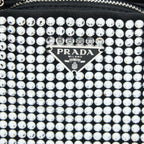 Prada Crystal Satin Handbag With Crystal Black SHW