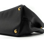 Prada double zip tote bag saffiano calfskin black GHW