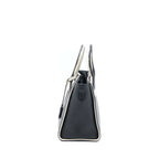 Prada Double Zip Tote Bag Calfskin Black/White SHW