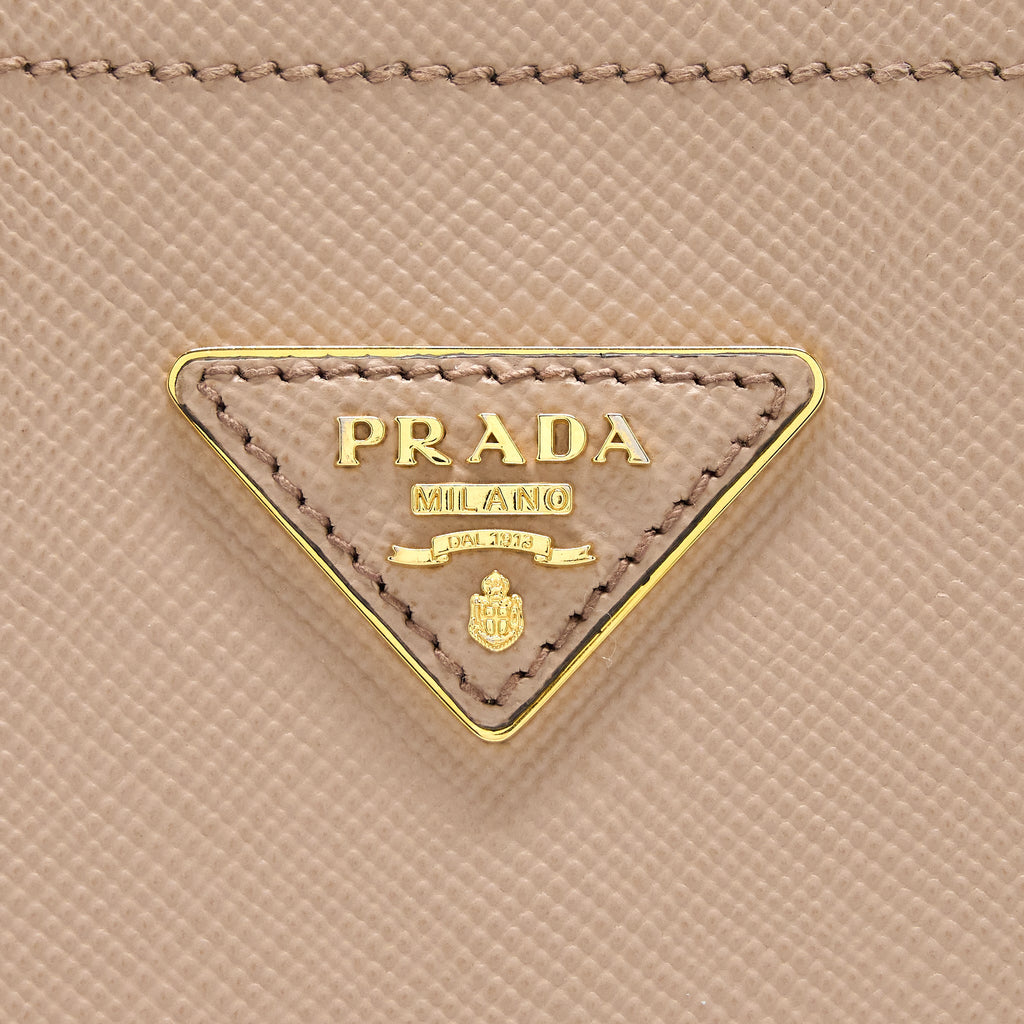 Prada Saffiano Panier Bag Cipria/ Nero GHW