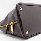 Prada Saffiano Vernice Promenade Large Dome Tote Bag Leather Mogano GHW