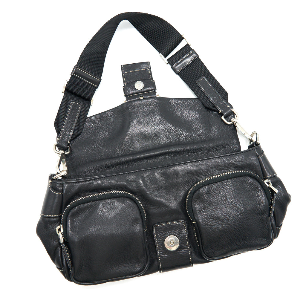 PRADA Long Shoulder Bag in Black SHW