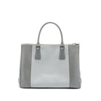 Prada Double Zip Tote Bag Saffiano Calfskin Multicolour Grey SHW