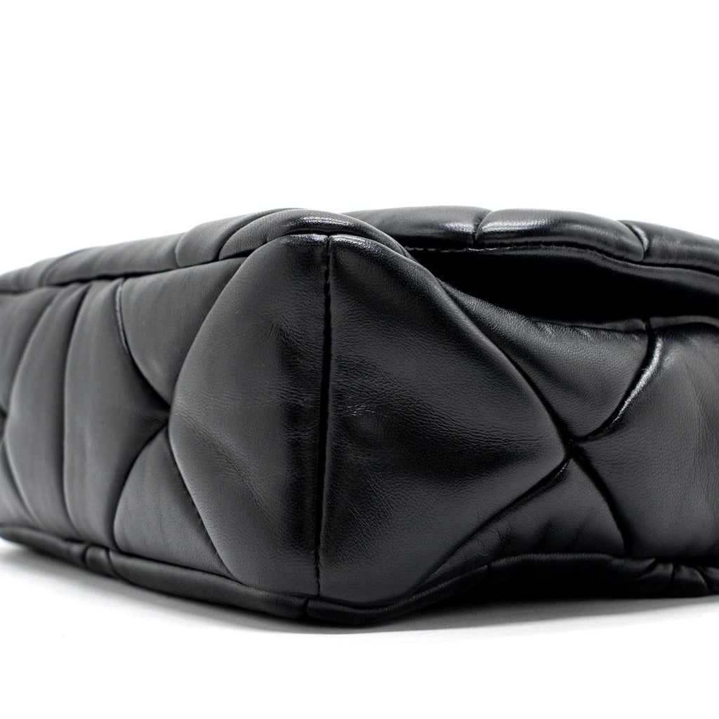 Prada Pattina in Pelle Nappa Patch Black GHW