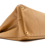Prada X large double zip tote bag saffiano calfskin caramel GHW