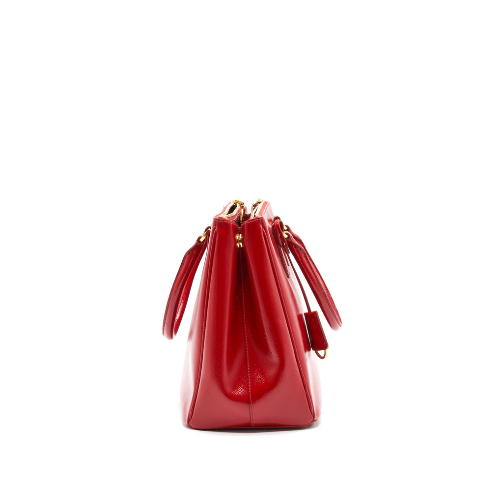 PRADA Saffiano Leather Medium in Red GHW