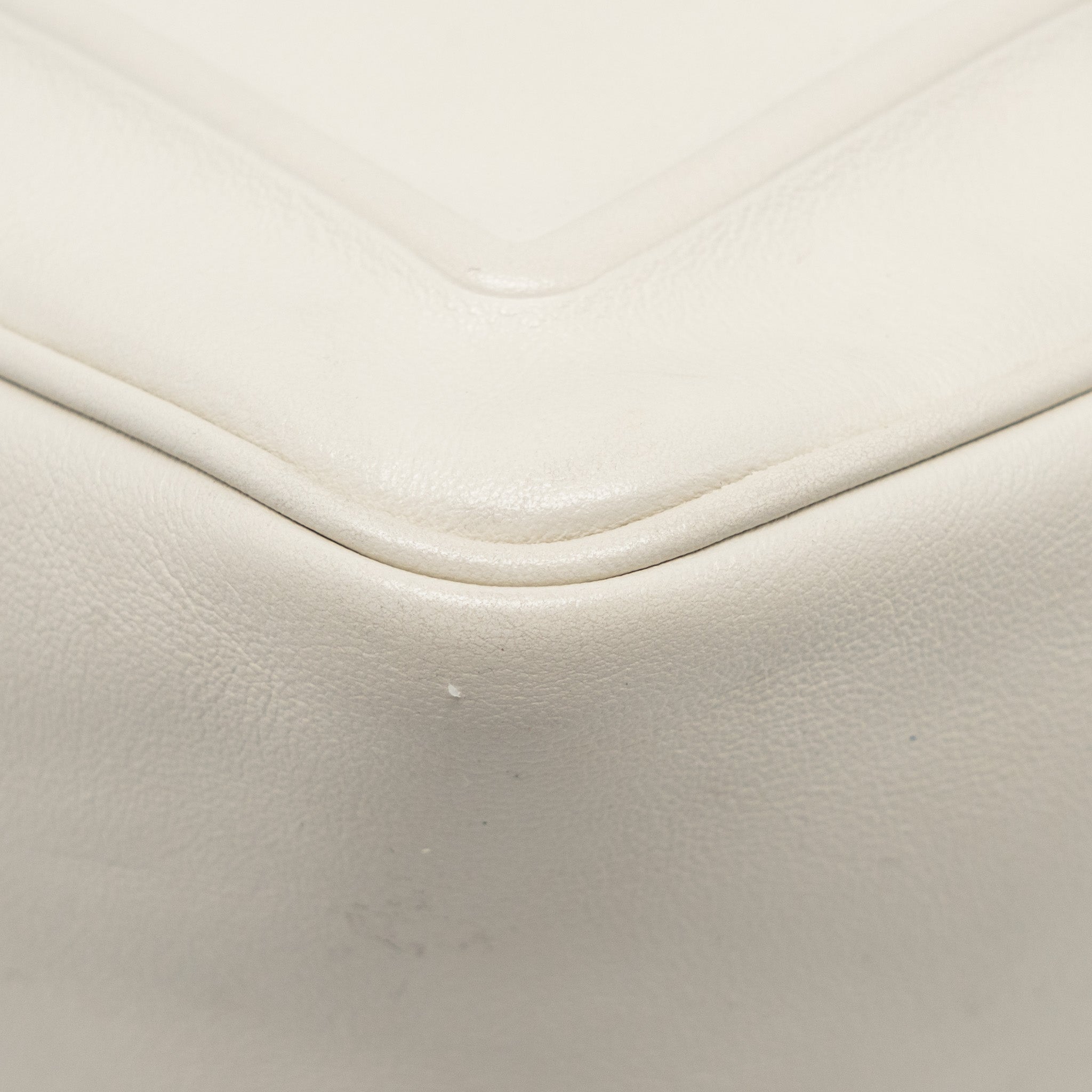 Prada Triangle Shoulder Bag Leather White SHW