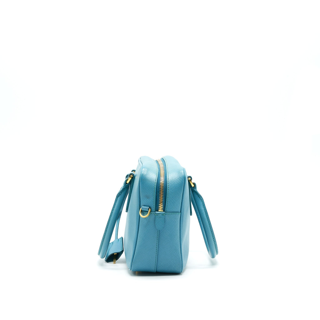 Prada Saffiano Top-handle Bag Blue