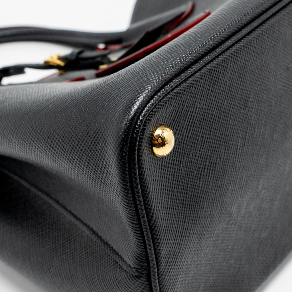 Prada double bag Saffiano calfskin black GHW