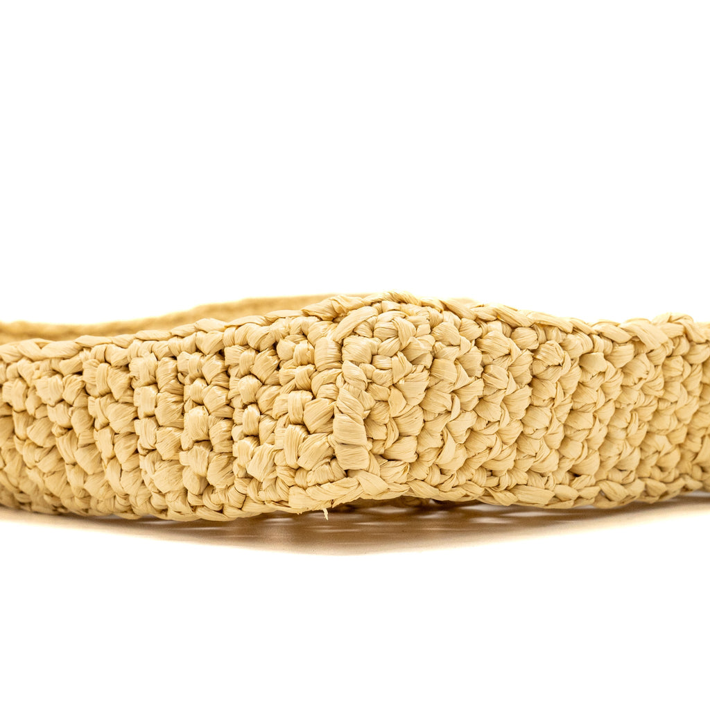 Prada Crochet Tote Bag Raffia Tan