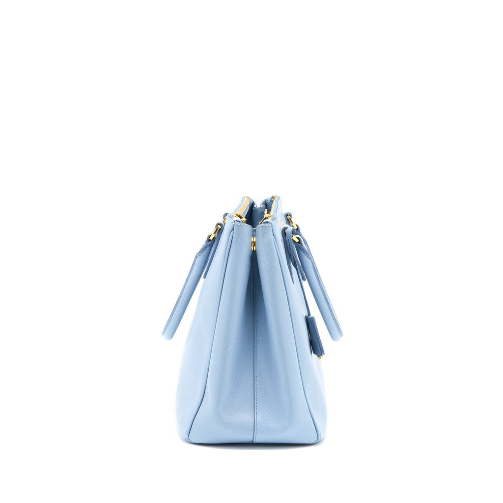 Prada Saffiano Tote Bag Light Blue GHW