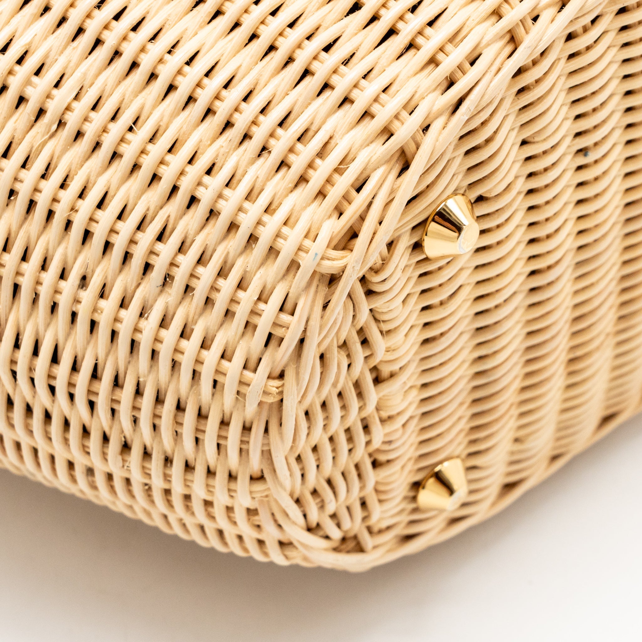 Prada Wicker Shopping Bag Canvas/Woven Tan/Black GHW
