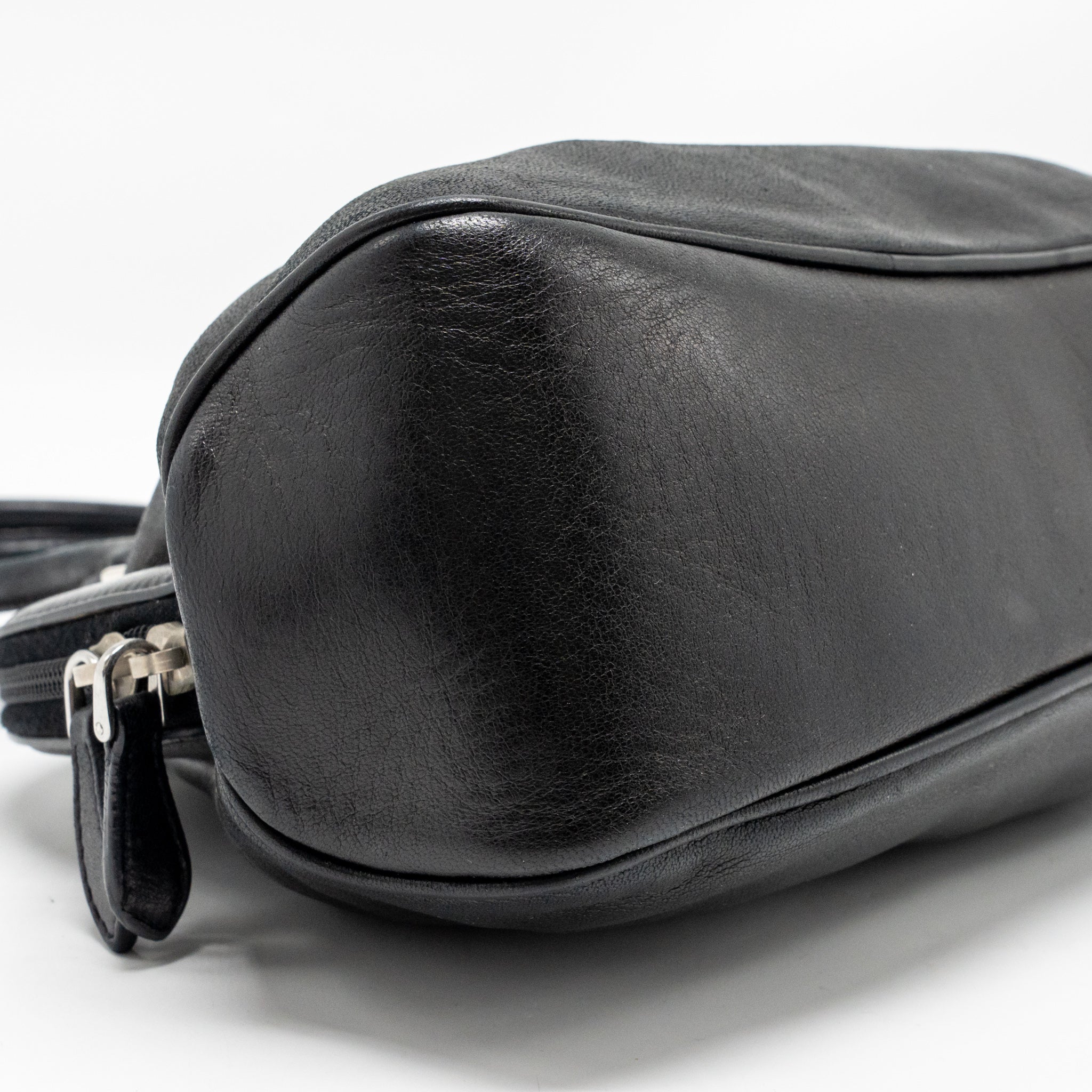 Prada top handle Dangle Bag leather black SHW