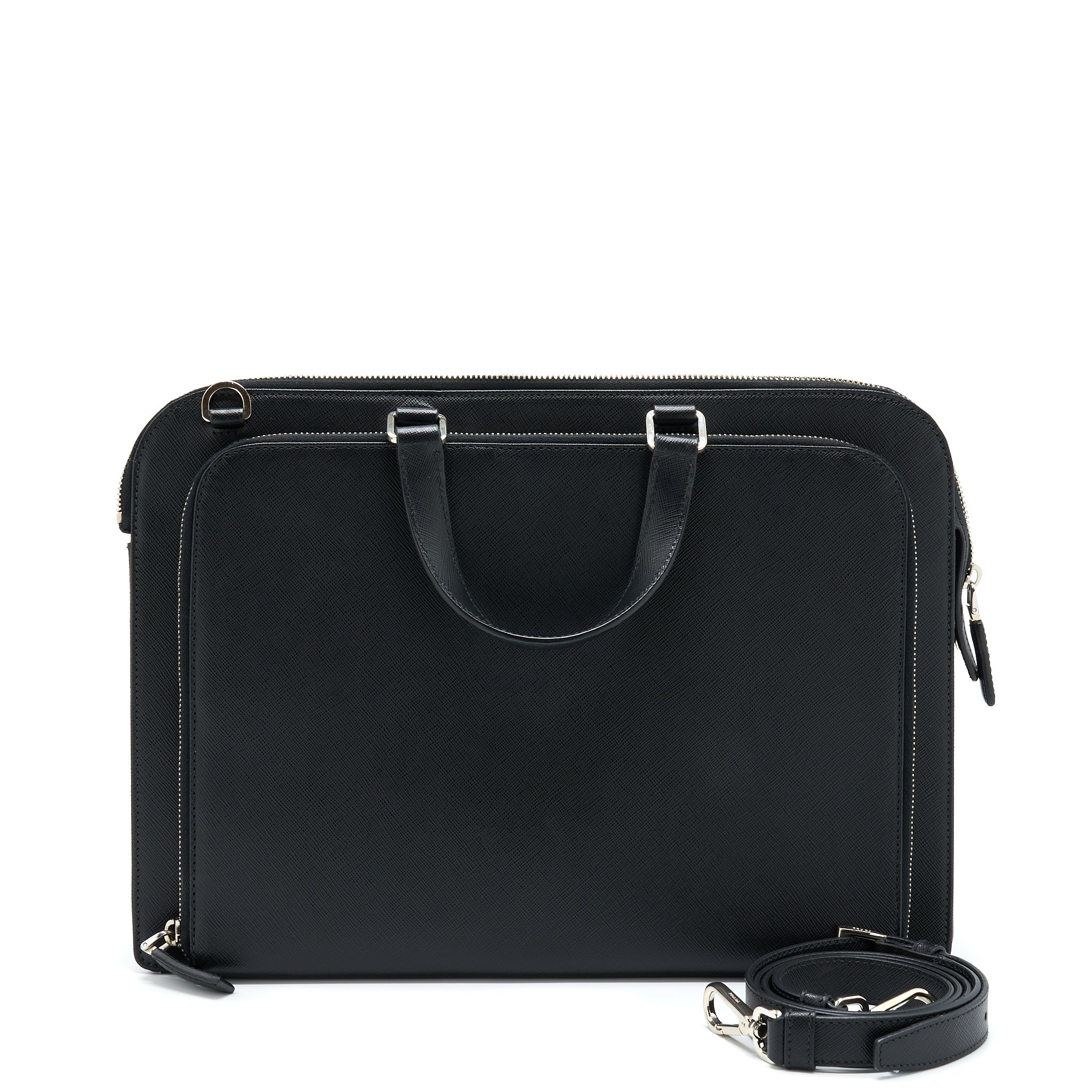 Prada Saffiano Briefcase Black SHW