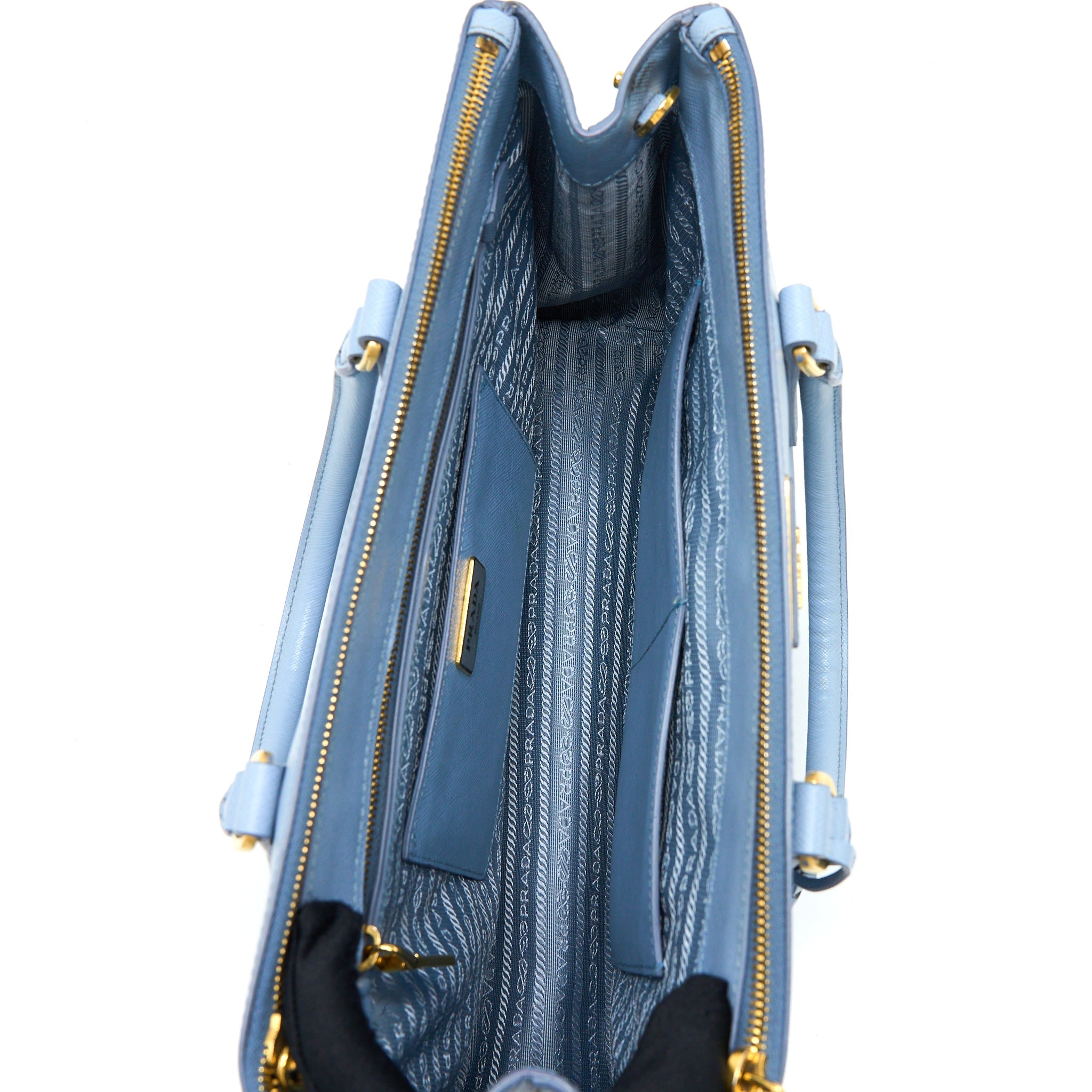 Prada Saffiano Tote Bag Light Blue GHW