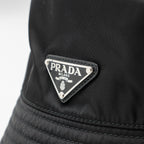 Prada size L re-nylon bucket hat black SHW