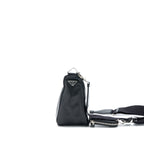 Prada Triangle Leather Shoulder Bag Black SHW