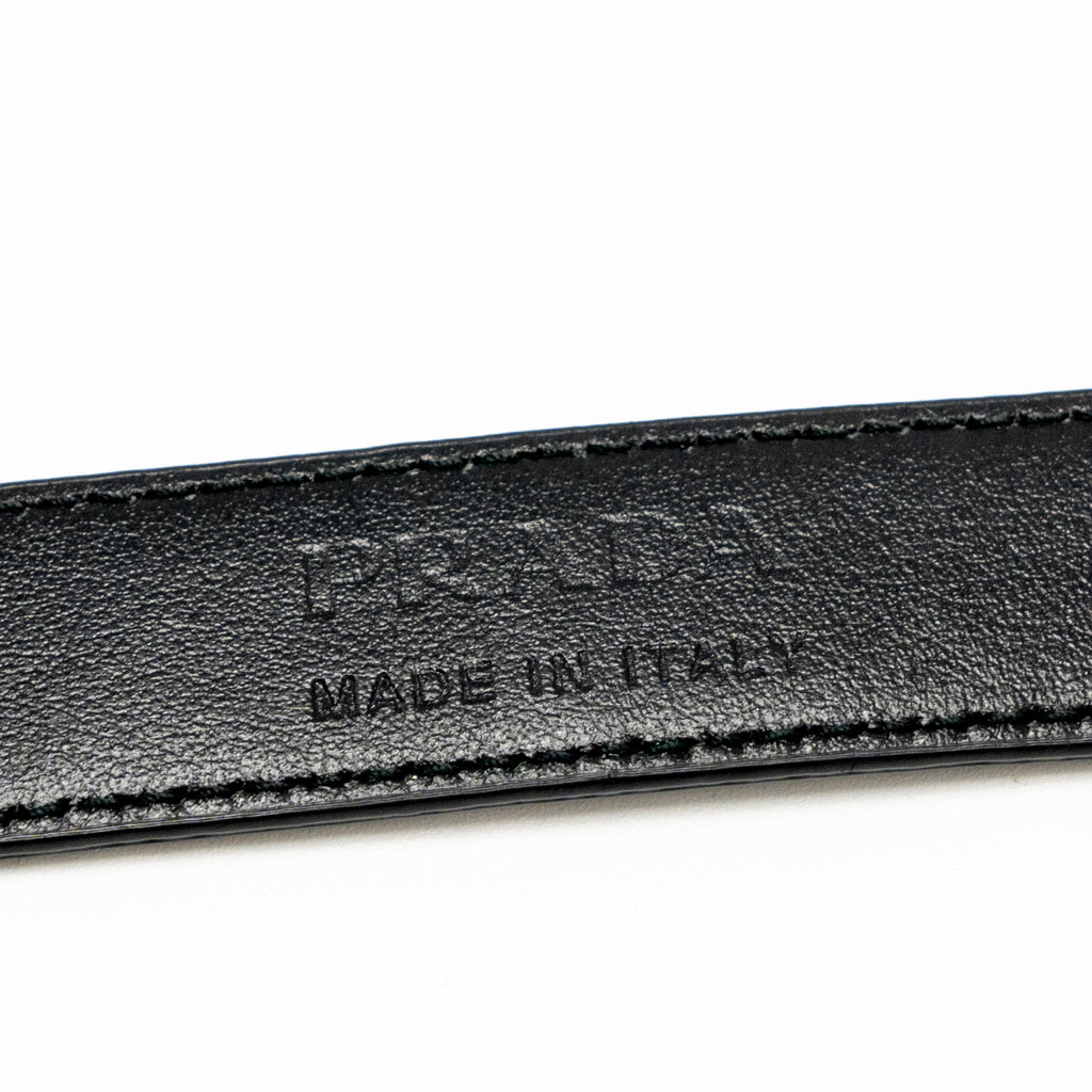 Prada Size 80 Belt Saffiano Calfskin Black GHW