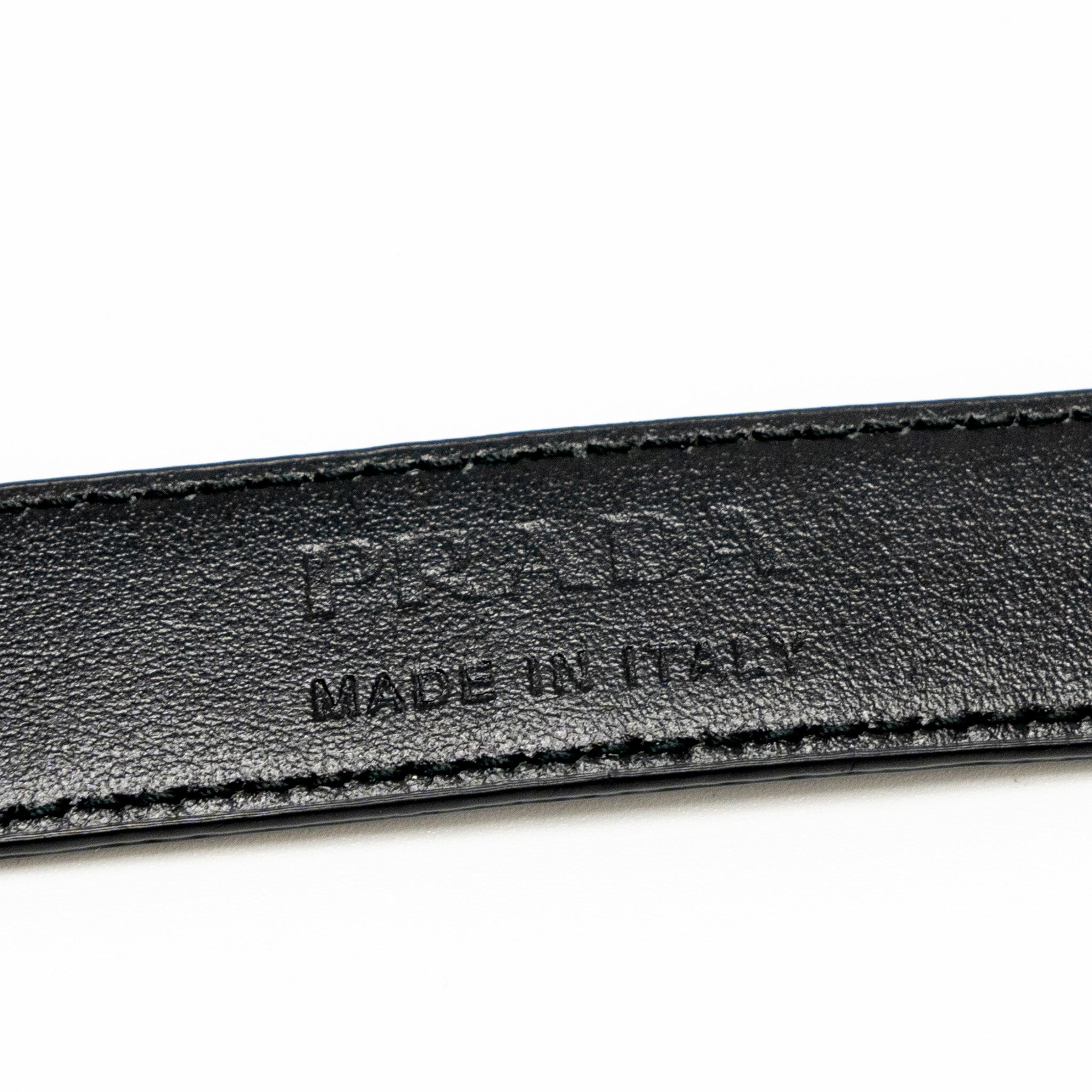 Prada Size 80 Belt Saffiano Calfskin Black GHW