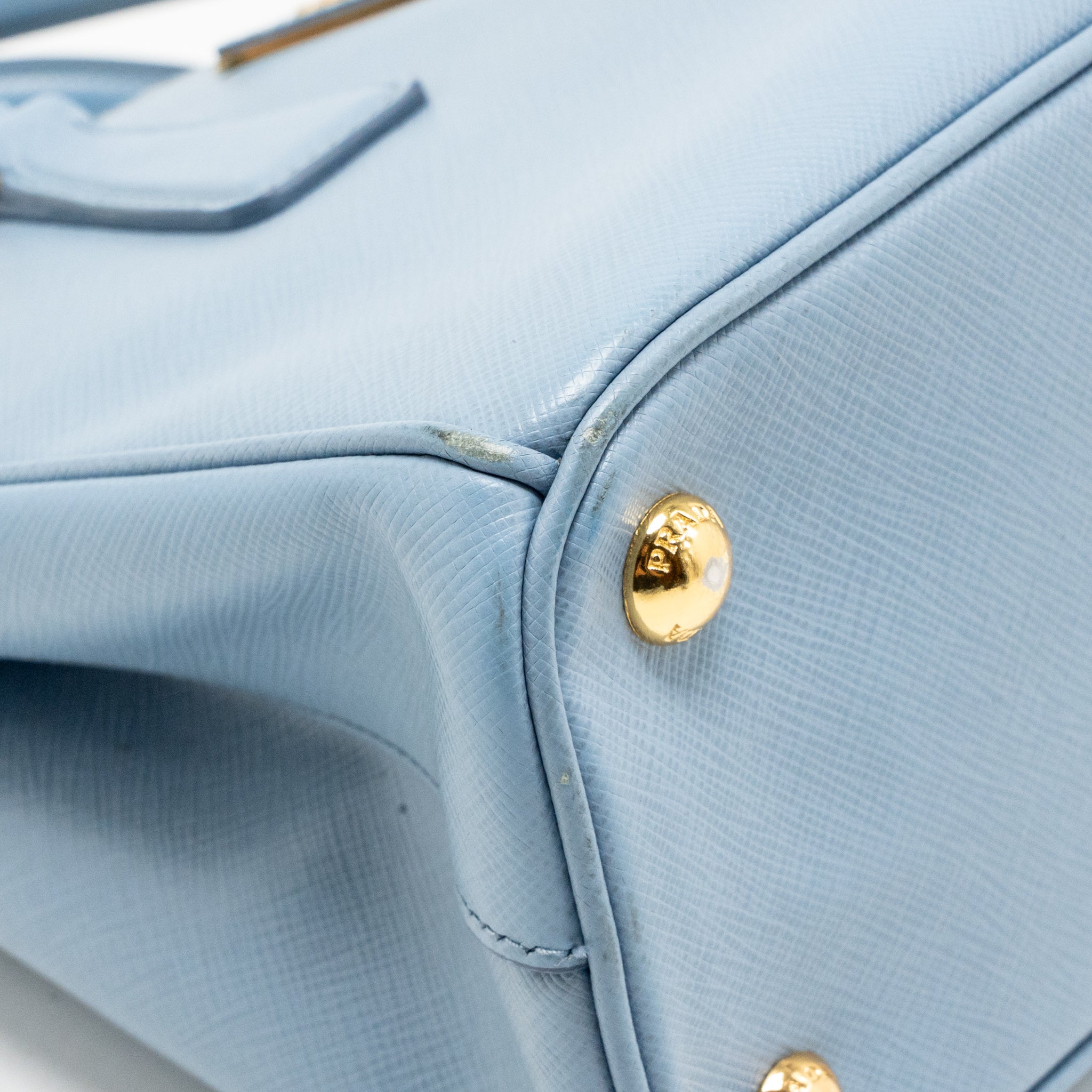 Prada Small Saffiano Tote Bag calfskin Light Blue GHW